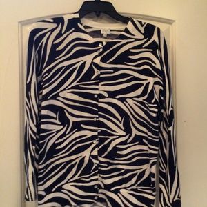 Zebra Print sweater Dark navy sz L